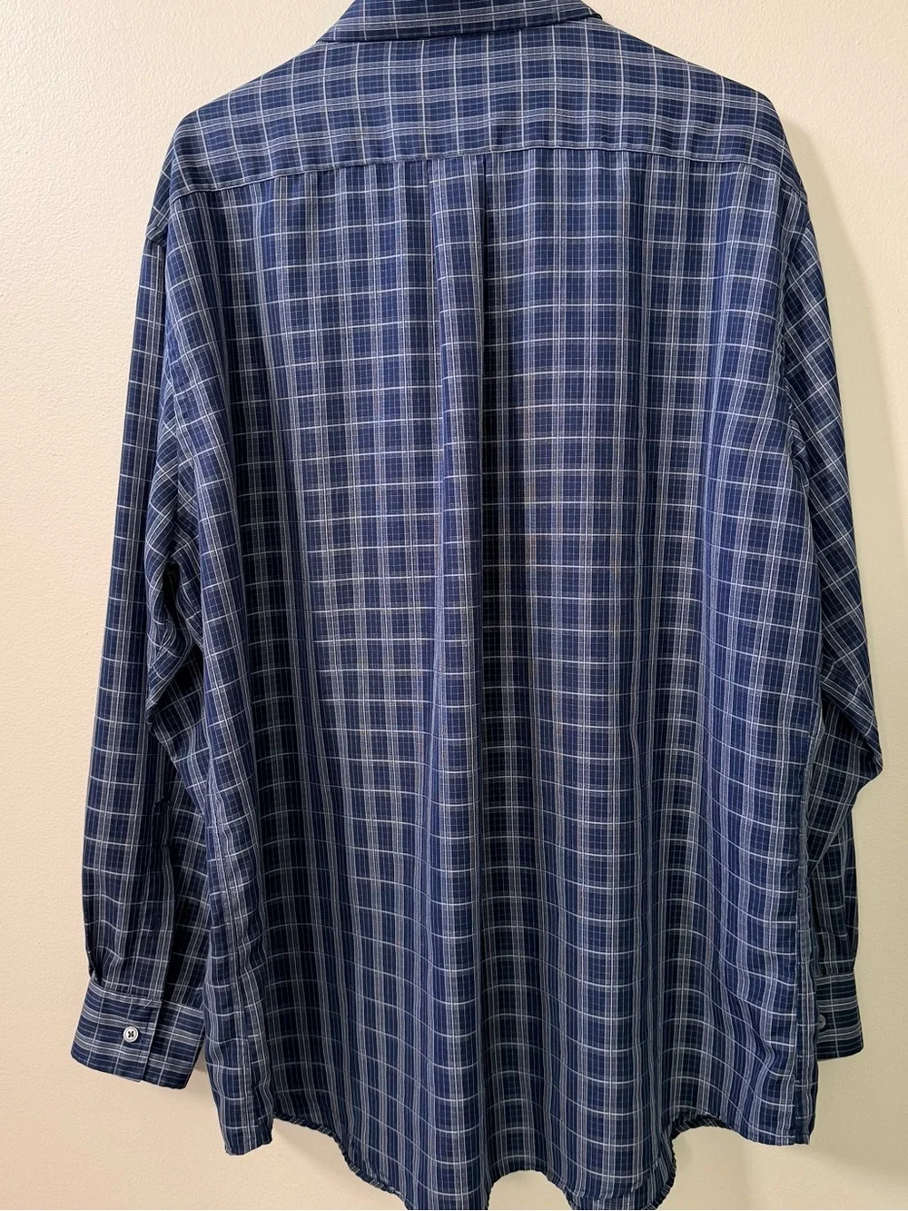 croft & barrow Navy and Grey Plaid Button-Down Shirt, Sz XXL